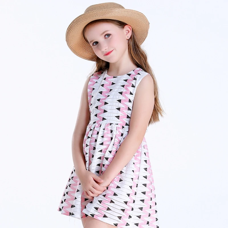 Spring And Summer New Children's Clothes Girls Printed Cotton Dress Holiday Beach Skirt