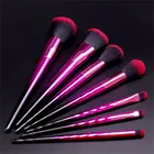 7pcs pink black transit color cosmetic makeup brush set colorful
