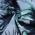 twill peachskin palm tree leaf print for Beach shirt