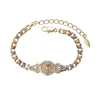 76493 xuping selling virgin guadalupe id tricolor bracelet 18k gold plated fashion bracelet women jewelry