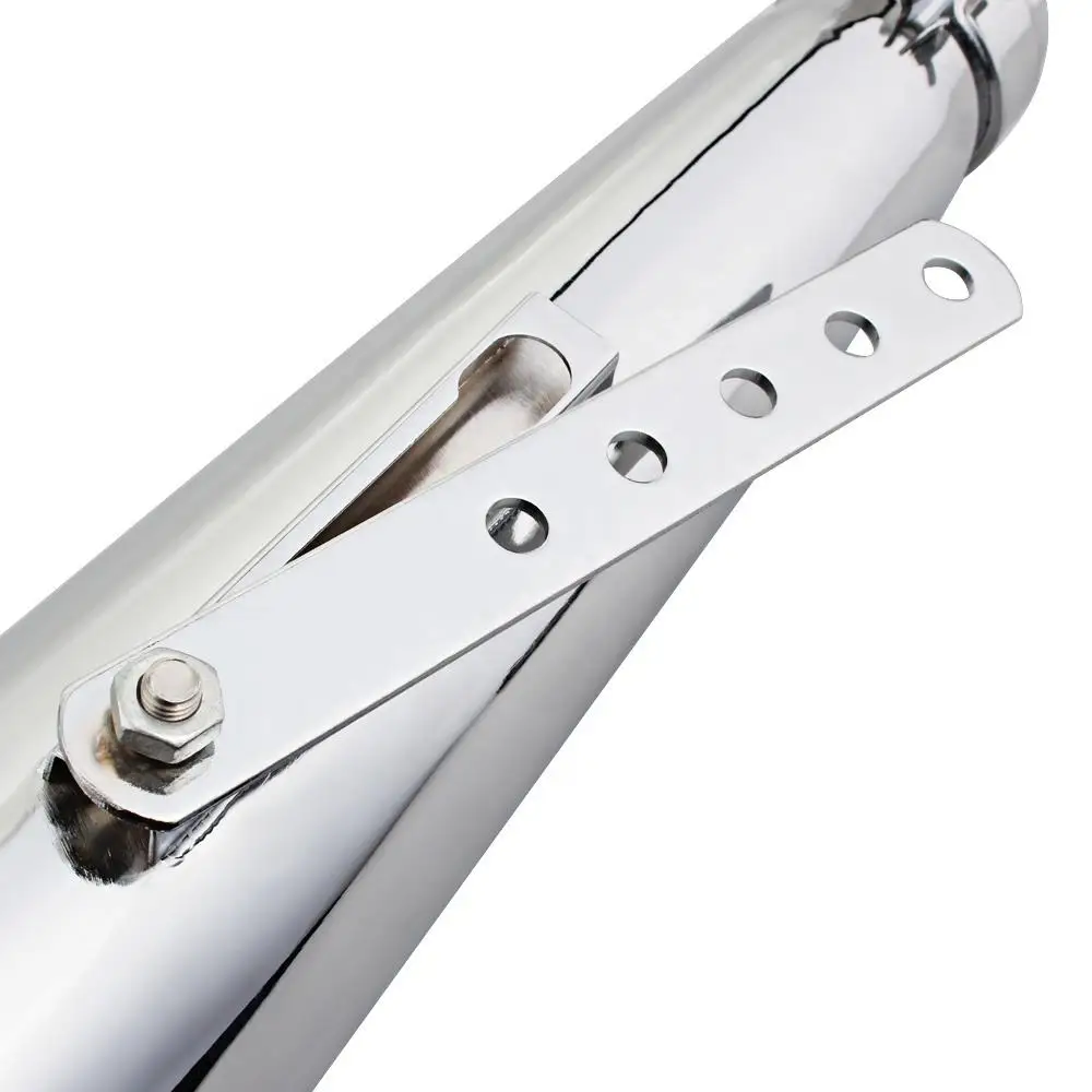 Motorcycle Cafe Racer Exhaust Pipe with Sliding Bracket Matte Black Chrome Universal 35mm 39mm 43mm