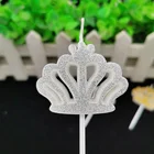 China Factory Selling Luxury Crown Shape Paraffin Wax Birthday Cake Decoration Candles For Parties