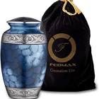Cremation Urn for Ashes, for Adults up to 200lbs, Blue Funeral Burial Urns for Human Ashes Aluminum Urns