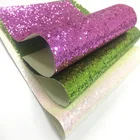 Popular Flash colorful chunky PU glitter leather for bags and christmas decorations