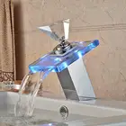 High Quality Bathroom Basin Tap LED Glass Basin Mixer Faucet