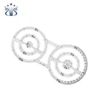 Transparent Color 2mm Thick Double Round Acrylic Ruler with Protractor&handle ruler