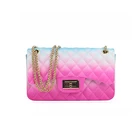 Fashion beach rainbow color jelly purse crossbody hand bags new designer handbags for women 2020