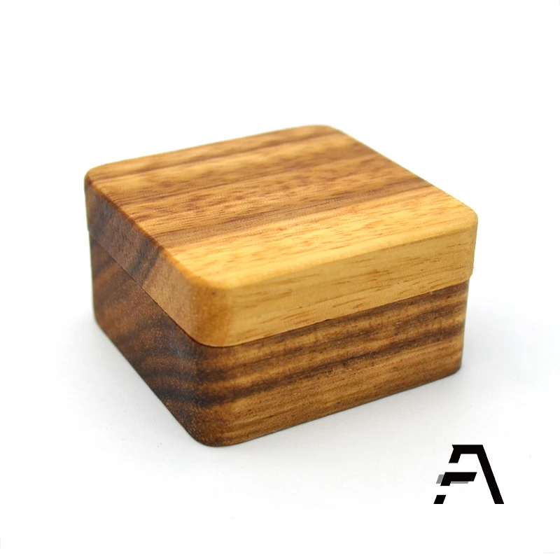 handmade custom logo wood cufflinks with wooden box