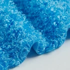 Complete Blue Color High Curly Faux Fur Fabrics