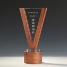 Plaque Wooden Plaques Crystal Trophy Award Plaque Support By Wooden Base Stand