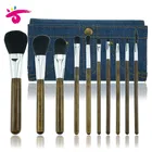 Private Label Professional Wooden Handle Nylon Hair Cosmetic Makeup Brush Set