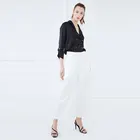 Summer Ladies Island Silk blouse Twist Collar Double-Breasted Jacket Style Seven-Sleeve women Shirts In Bulk