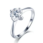 High Quality Moissanite Jewelry Ring 18k White Gold Plated Silver Colorless Moissanite Engagement Ring