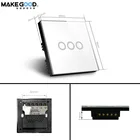 Timer Switch UK Standard Crystal Touch Screen Glass Panel 1Gang Timer Lighting Switch With Bule Led Indicator