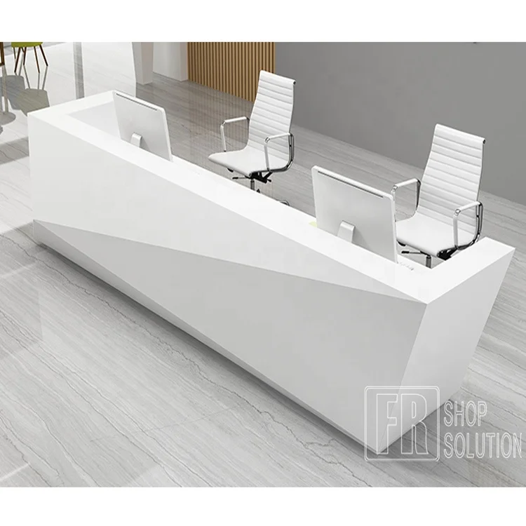 Curved White Lacquer Mdf Reception Counter Nurse Station Reception