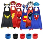 Cheap boys girls diy red blue and black pattern custom superhero cape in bulk for kids toddlers