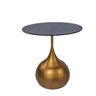 Tables Living Room Traditional Vintage Furniture Design Black Matte Ceramic Top Gold Metal Base Round Coffee Tables