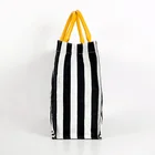 Custom heavy duty waterproof waxed canvas stripe beach tote bag