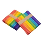 Craft Stick Wholesale Children Colorful Bar Handmade Flat Wood Craft Ice Cream Stick