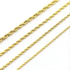 Walmart 3.0mm Unisex Stainless Steel Yellow Gold Rope Chain Necklace