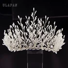 large crown white beads bridal tiara crown for women