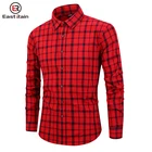 Wholesale Washed Plaid Shirt Autumn And Winter Mens Flannel Long Sleeved Shirt Check