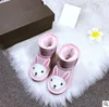 High Quality Cow Leather Fur Children kids Girls Boys Boots Ankle Length Winter Warm Casual Snow Boots