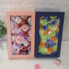 Gifts Day Gift Roses Flowers Artificial Soap Rose Flower For Gifts In Square Flower Box Mother's Day Gift