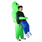 2020 Hot Selling Halloween Ghost Man Inflatable Monster Costume Scary Green Alien Cosplay Costume for Adult