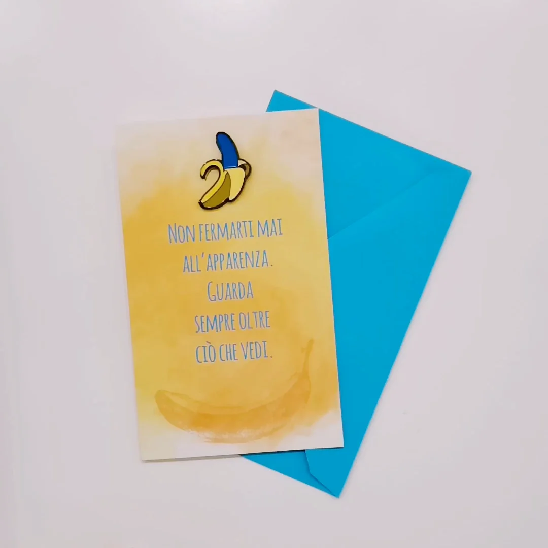 customized banana enamel lapel pin handmade birthday gift card
