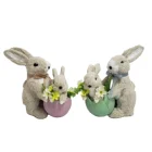 Egg Decoration Sisal Light Brown Cracked Egg Easter Bunny Decoration 2 Asst