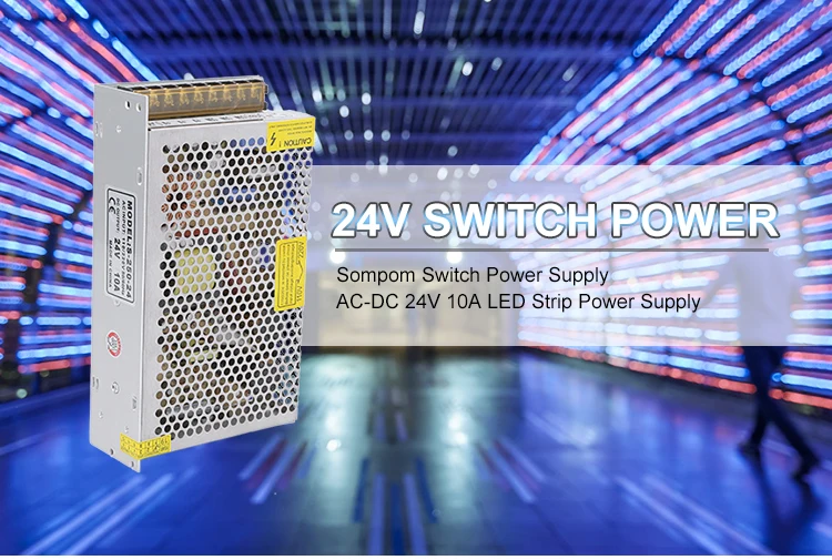 SOMPOM 5v 12v 24v led driver led switch mode power supply 24v dc power switch