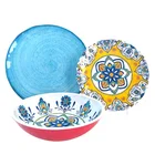 wholesale Christmas dishes food plates melamine plastic dinner plate for restaurant home use Cutlery Set