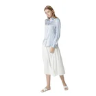 Top Silk Satin Satin Fashion Top Quality Silk Lady Latest Design Long Sleeve Satin Casual Top Blouse
