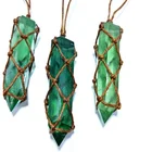 Hot natural crystal six prism pendant necklace jewelry agate stone bullet
