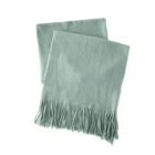 Plain color soft women winter autumn long knitting scarf with tassel