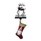 Stocking Holder Stocking Hook Mantel Christmas Decorations Silver Deer Stocking Holder Hook