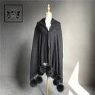 pom pom pure plain women's cashmere scarf