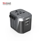 Wontravel portable 3 pin plug socket AU EU US UK all in one multiple usb adaptor