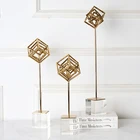 Nordic Pillar Geometric Frame design Metal Showpieces Home Decoration Accessories Pieces