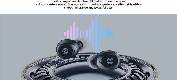 New Zeblaze Zepods TWS 5.0 Bluetooth Headset Wireless Call Smart Binaural Button Switch 500mAh Charging Box Wireless Charging - ANKUX.COM