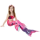 Wholesale mermaid tail bikini children swimsuit kids beachwear with monofin