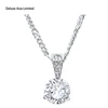 Standard size Solitaire Pendant White Rhodium Plated Necklace