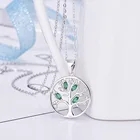 creative 925 sterling silver women factory wholesale life tree crystal zircon pendant fashion silver necklace
