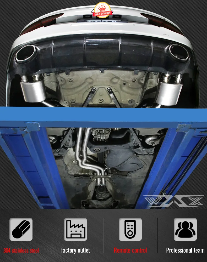 Exhaust Pipes Muffler Catback For AUDI A6 A7 A8 2011-2022 Stainless Steel Exhaust Cat-back with Electronic Valve Control