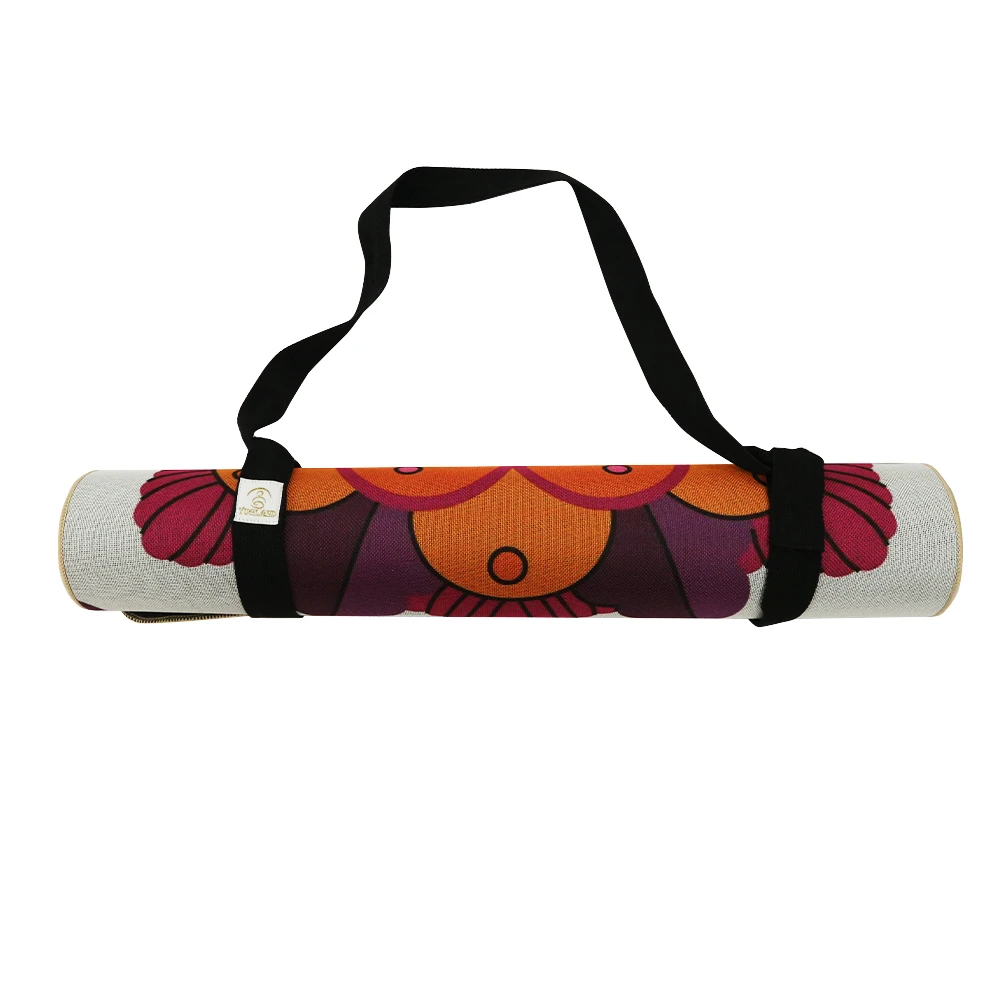 Free Sample Custom Design Printed Jute Yoga Matts Soft Natural Rubber Hemp Yoga mat