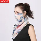 Outdoor Breathable Muffler Scarf Chiffon Silk Neckerchief Sunscreen Earloop Hijab