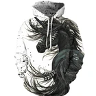 black horse cool 3D Print custom graphic pullover men's hoodies sweatshirts