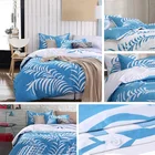 Low price blue leaves printed american style bedding quilt cover sheets bed set