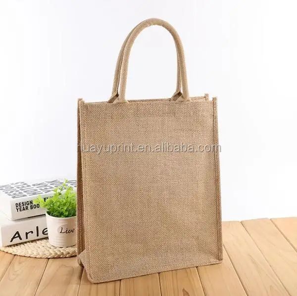 wholesale cheap customized printed organic jute tote bag with